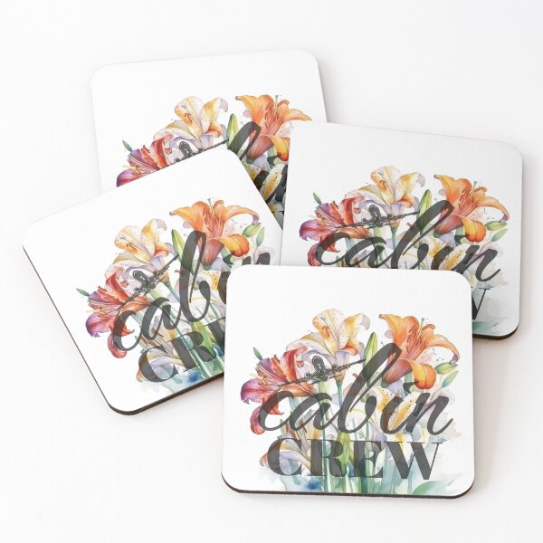 Item preview, Cabin Crew & Lilies watercolor design for Flight Attendants Stewardess Flight Crew designed and sold by AviationArtists.