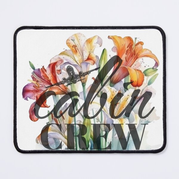 Item preview, Cabin Crew & Lilies watercolor design for Flight Attendants Stewardess Flight Crew designed and sold by AviationArtists.