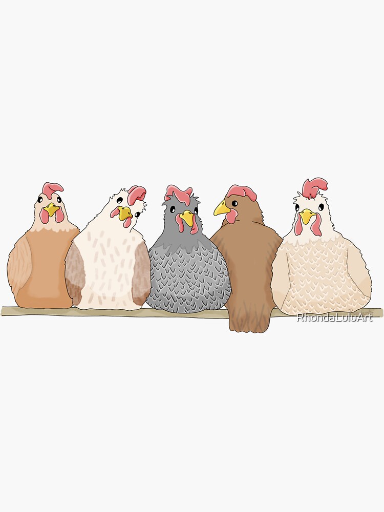 Thumbnail 3 of 3, Sticker, Chicken Ladies designed and sold by RhondaLuluArt.