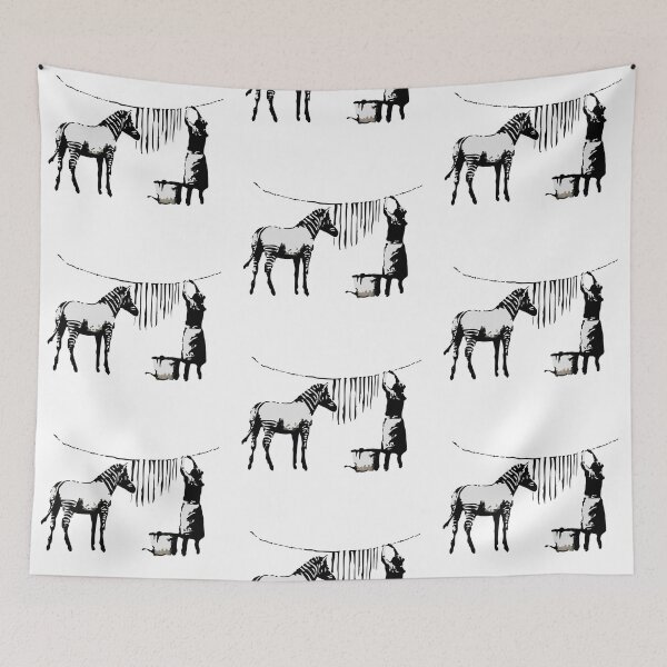 Item preview, BANKSY Washing Zebra Stripes designed and sold by inkstyl.