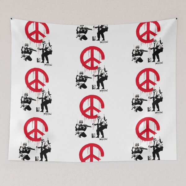 Item preview, BANKSY Soldiers Paint Peace Sign designed and sold by inkstyl.