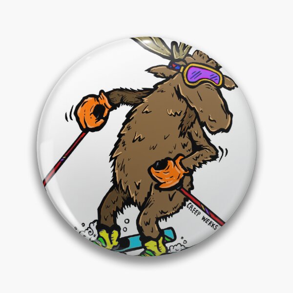 Item preview, Moose on Skis, a Skiing Moose, moose, skis, etc... designed and sold by maroonbeard.