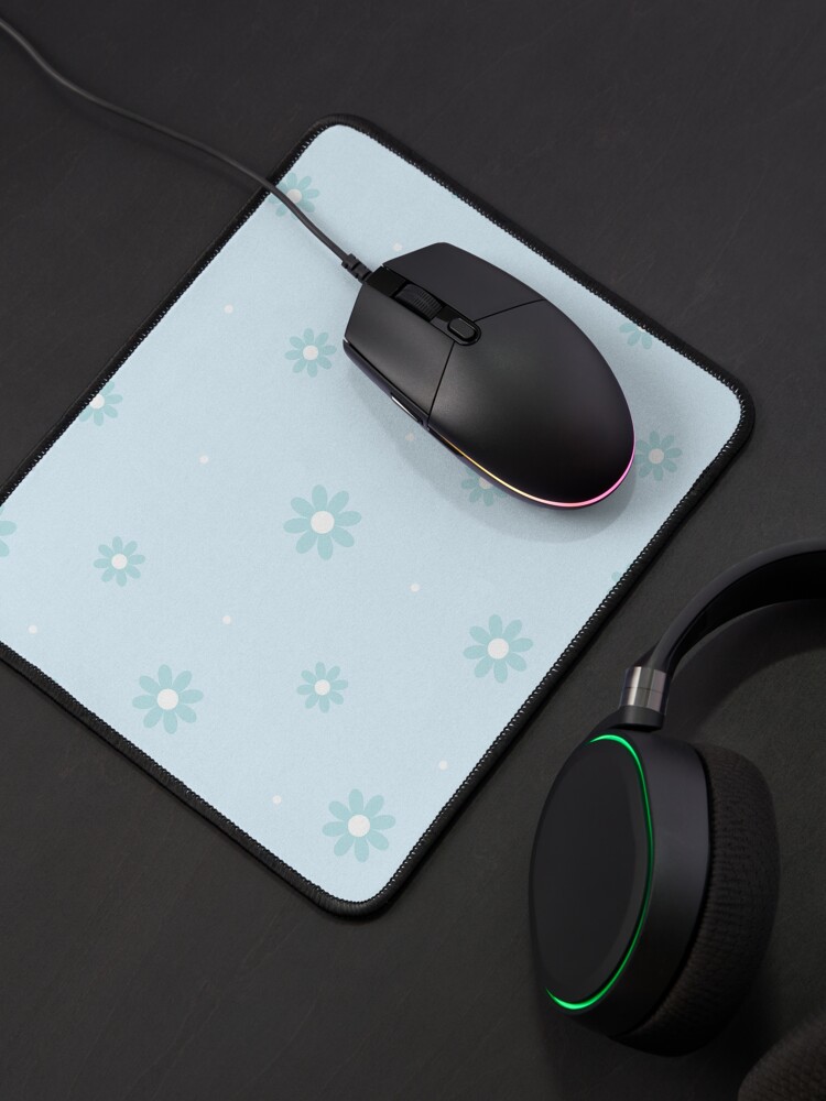 Thumbnail 4 of 5, Mouse Pad, Cute Flowers And Light Blue Background designed and sold by Victoria Riabov.