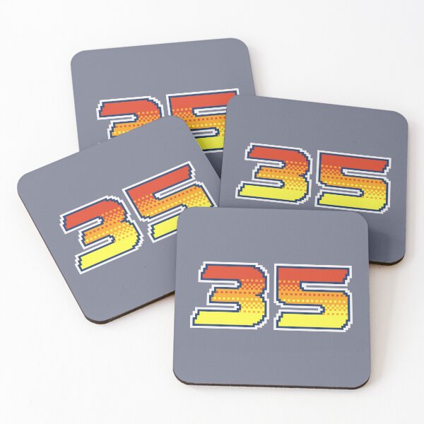 Item preview, 35 Pixel Font Thirty Five in Red Orange and Yellow designed and sold by pixeltogs.