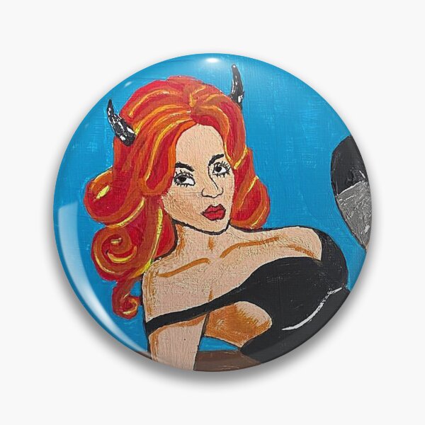 Item preview, Sexy Redhead Pinup Devil Girl  designed and sold by DanaCarynArt.