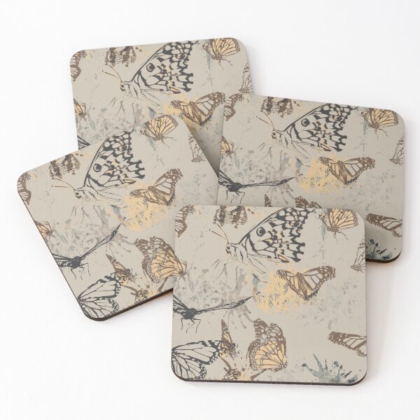 Item preview, Pattern - Soft butterflies - Tea soaked and sharpies designed and sold by Eejee-SK.