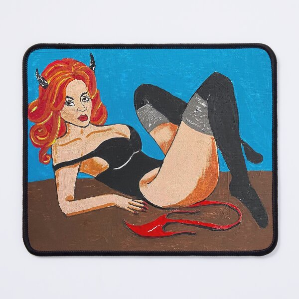 Item preview, Sexy Redhead Pinup Devil Girl designed and sold by DanaCarynArt.