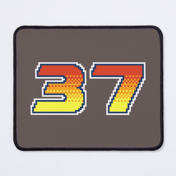 Item preview, 37 Pixel Font Thirty Seven in Red Orange and Yellow designed and sold by pixeltogs.