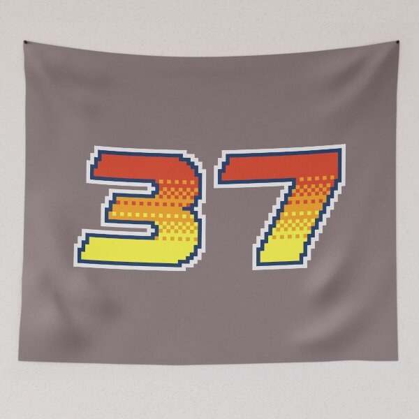 Item preview, 37 Pixel Font Thirty Seven in Red Orange and Yellow designed and sold by pixeltogs.