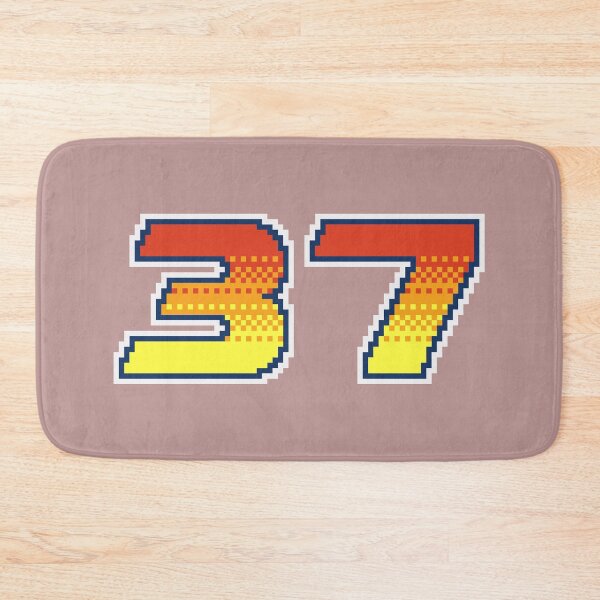 Item preview, 37 Pixel Font Thirty Seven in Red Orange and Yellow designed and sold by pixeltogs.