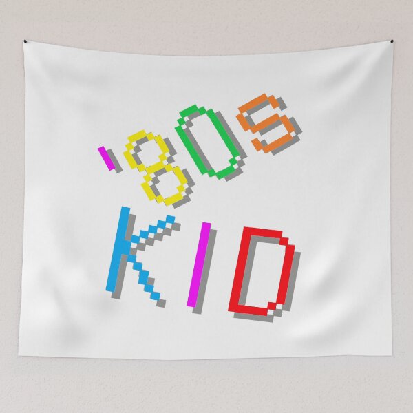 Item preview, '80s Kid. Colorful Retro Statement. (White Background) designed and sold by ArtByLM.