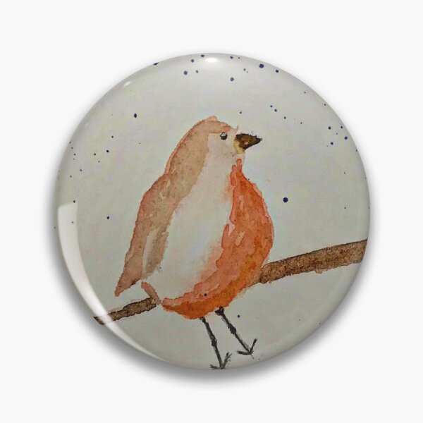 Item preview, Chubby robin resting on a branch  designed and sold by watercolorsLiz.