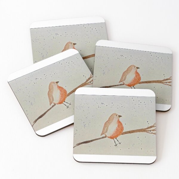 Item preview, Chubby robin resting on a branch  designed and sold by watercolorsLiz.
