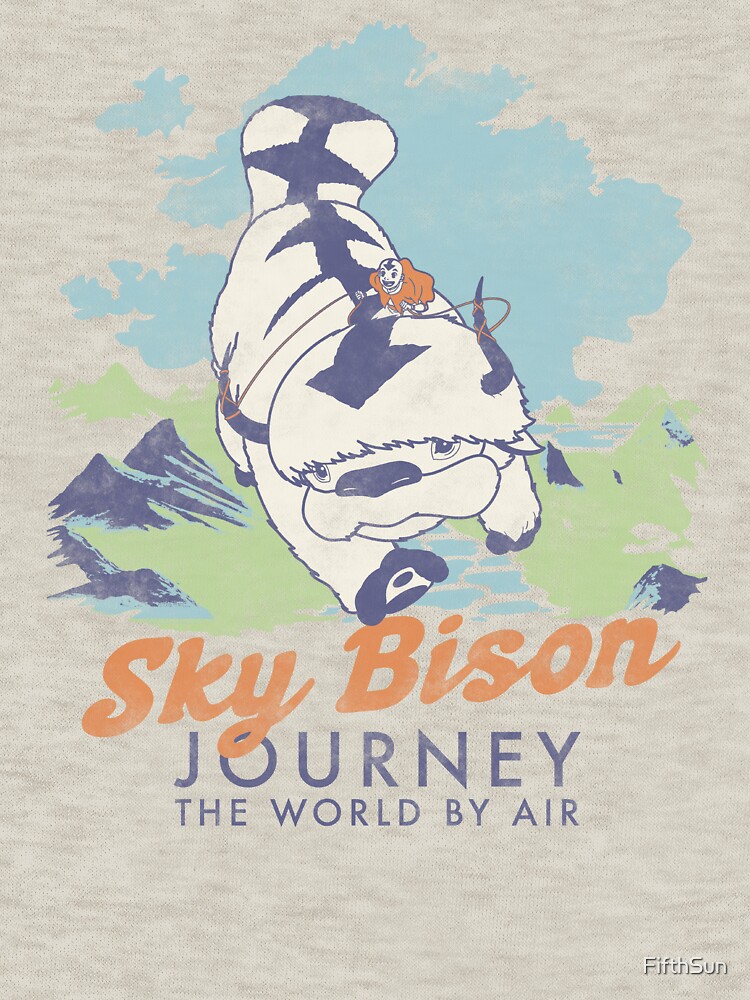 Thumbnail 7 of 7, Classic T-Shirt, Avatar: The Last Airbender Sky Bison Journey The World designed and sold by FifthSun.