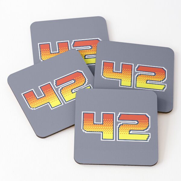 Item preview, The answer is 42. Pixel Font Forty Two in Red Orange and Yellow designed and sold by pixeltogs.
