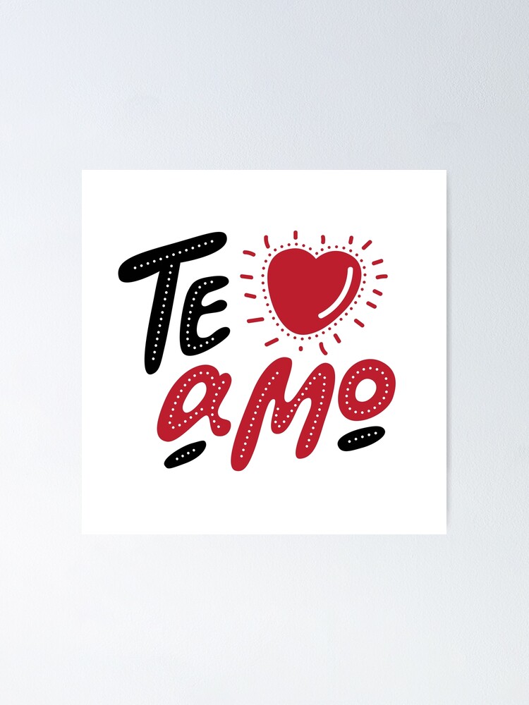 Póster «Letras dibujadas a mano Te amo. Te amo - Mi amor en italiano,  letras decorativas románticas. Vector cartel del mineral de la tarjeta del  día de San Valentín.» de svetichch | Redbubble