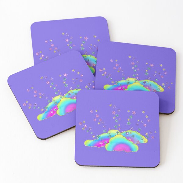 Item preview, Rainbow Clouds Glitter Stars  designed and sold by CheriesArt.
