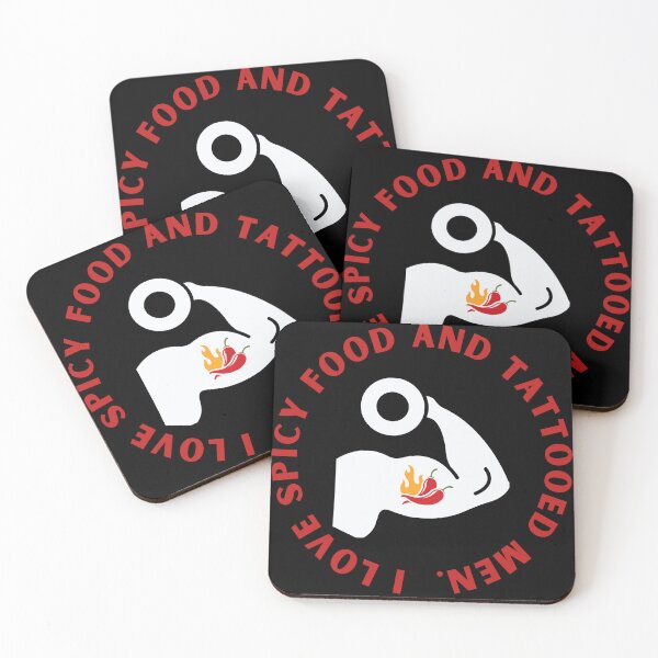 Item preview, I love spicy food and tattooed men funny quote. designed and sold by Twisted-Teeze.