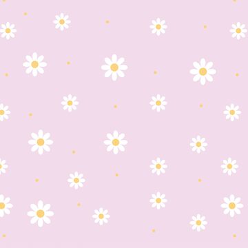 Artwork thumbnail, Retro White Daisies by vectormarketnet