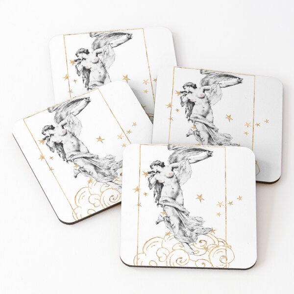 Item preview, The Philosopher Tarot Card: Celestial Goddess In Golden Clouds and Stars Light Academia Fairycore designed and sold by Monica Laipple.
