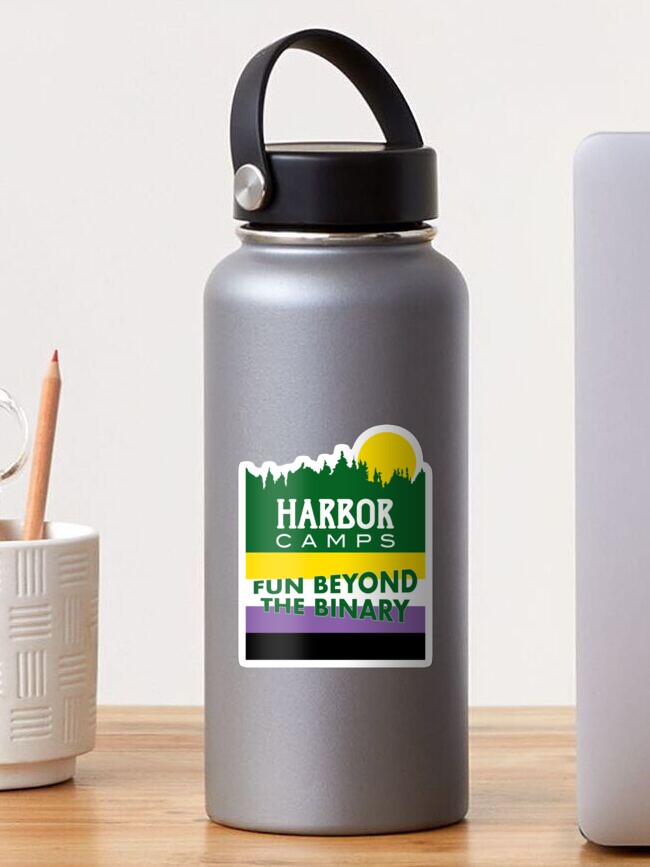 Thumbnail 1 of 3, Sticker, "Fun Beyond the Binary" - Harbor Camps designed and sold by harborcamps.