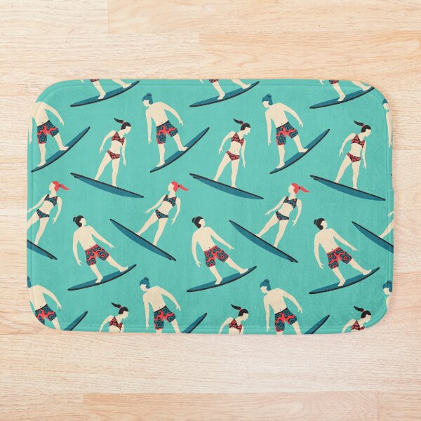 Item preview, STOKED with SURFER GIRL Single Graphic and Surfing Summer Beach Outdoor Ocean Sports Surfboard Pattern - UnBlink Studio by Jackie Tahara designed and sold by Jackie Tahara of UnBlink Studio.