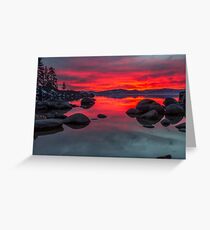 Sky on Fire - Lake Tahoe Greeting Card