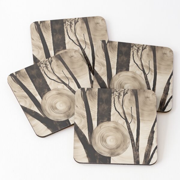 Item preview, Timeless Whorls Tree With Whorls Black and White Sepia Tone Chiaroscuro Surrealist Landscape designed and sold by mpraytor.