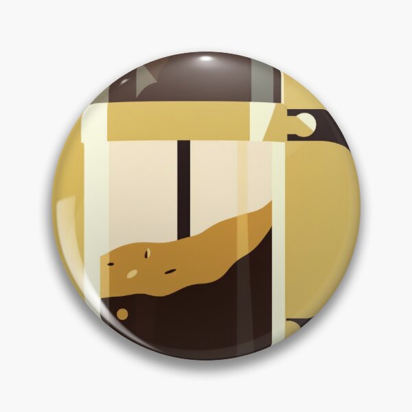 Artikelvorschau, Golden Press: Minimalistische gelb-braune French Press Art entworfen und verkauft von yaseenart.