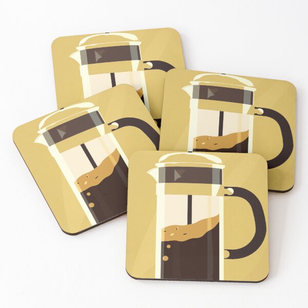 Item preview, Golden Press: Minimalist Yellow-Brown French Press Art designed and sold by yaseenart.