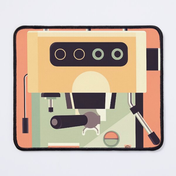 Item preview, Earthy Elegance: Minimalist Orange-Beige Espresso Machine Art designed and sold by yaseenart.