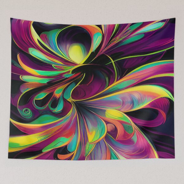 Item preview, Whimsical Bursts of Blue Yellow and Violet on a Midnight Black Sky designed and sold by deniselynnimage.