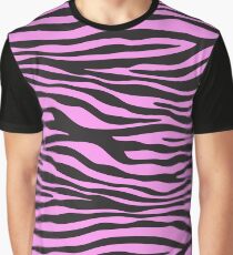 Animal Print, Zebra Stripes - Black Pink Graphic T-Shirt