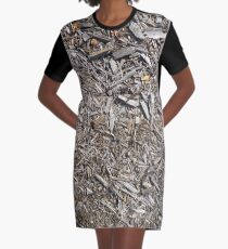 Surfaces, woody, mulch, broken, sticks, ground Graphic T-Shirt Dress