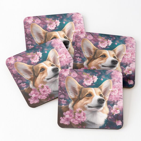 Item preview, Cherry Blossom Corgi designed and sold by Solace Sparkles.