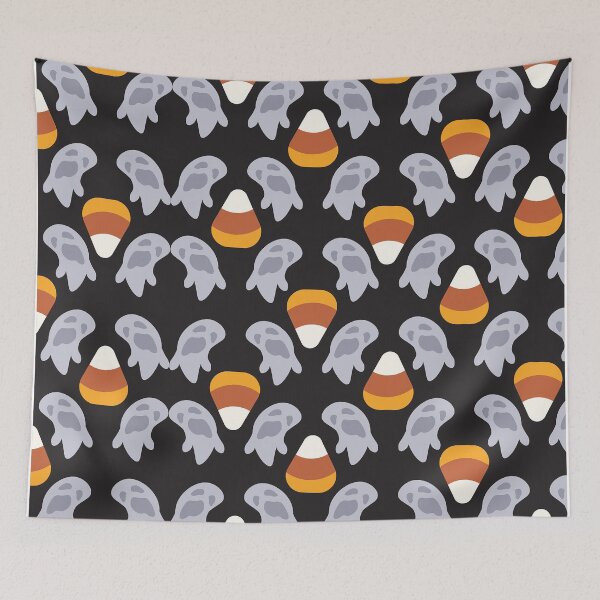 Item preview, Candy Corn & Ghost Halloween Pattern designed and sold by Krystian Stafford.