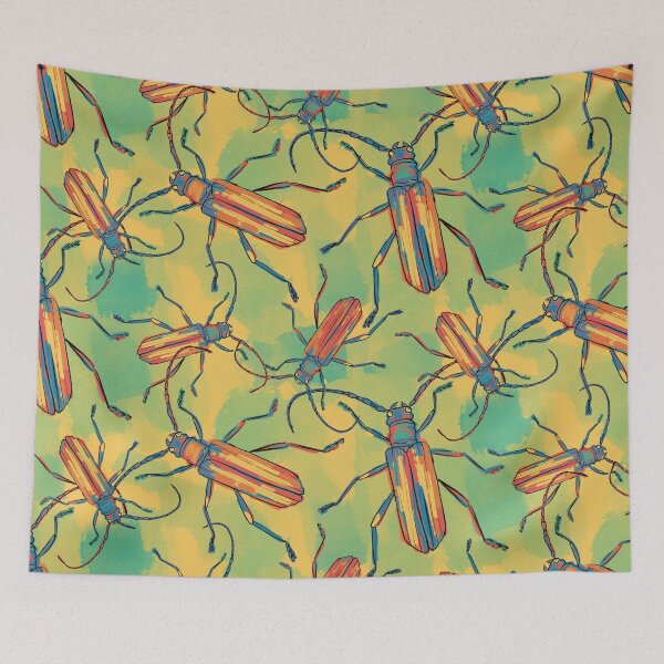 Item preview, multicolor longhorn beetles designed and sold by kobyakov.