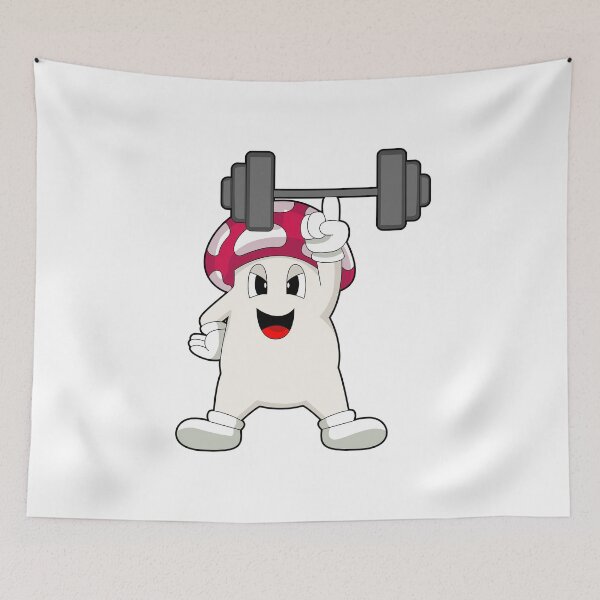 Item preview, Mushroom Bodybuilder Barbell Bodybuilding designed and sold by Snabdesign84.
