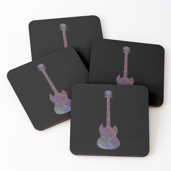 Item preview, Foil Static Glitch Art Guitar designed and sold by CoralCactusArt.