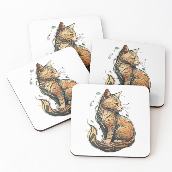 Aperçu de l'œuvre cat Sticker Energetic Earthy créée et vendue par Prototyp.