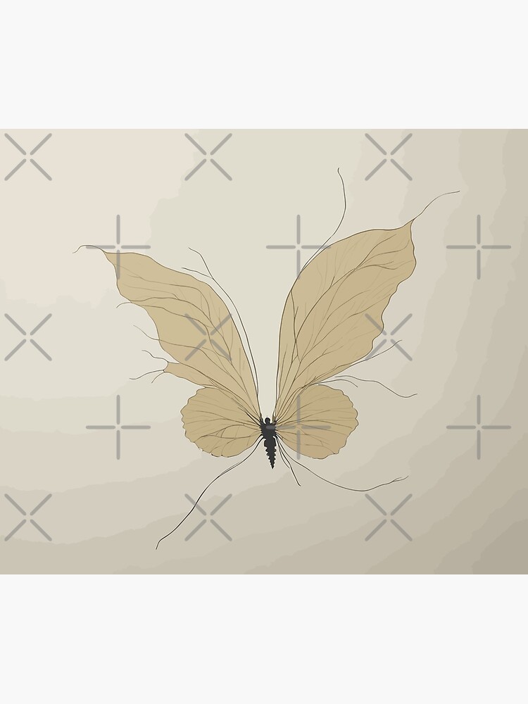 Disover Watercolor butterfly, earth tone, beige color, simple design, simple line, minimalism Premium Matte Vertical Poster