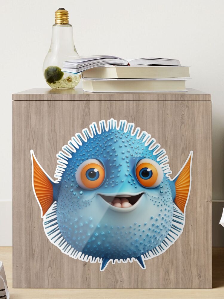 Sticker for Sale avec l'œuvre « Petit poisson robot n°5 » de l'artiste  anewrender