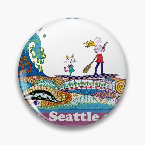 Artikelvorschau, „Sup, Seattle Cat? Farbe Zendoodle entworfen und verkauft von PrettyCityKitty.