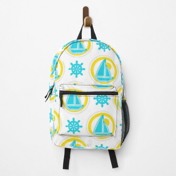 Item preview, Turquoise yacht wheels and turquoise yachts in sunny yellow circles. designed and sold by claireseyeview.