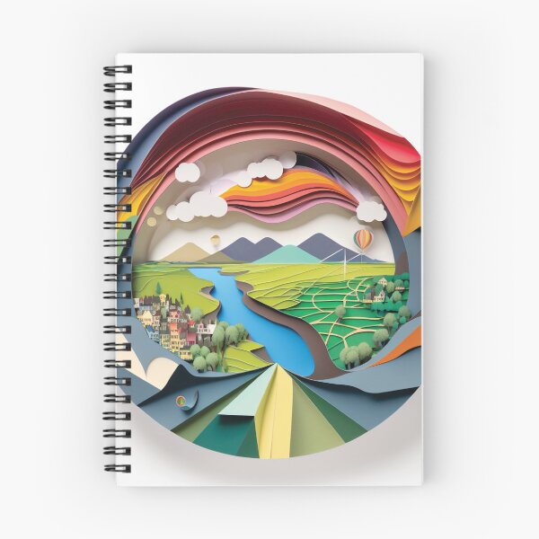 Item preview, natural landscape of a river, paper cut style designed and sold by artpapercuts.