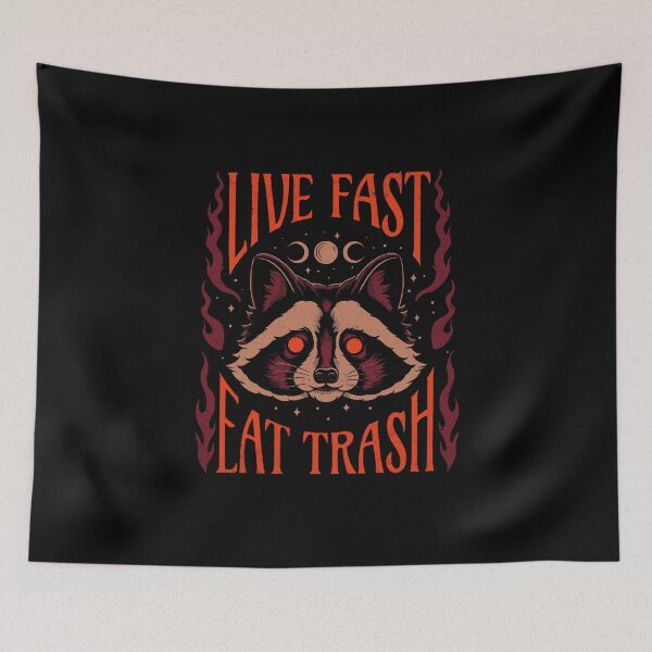 Item preview, Live Fast, Eat Trash designed and sold by Thiago Corrêa.