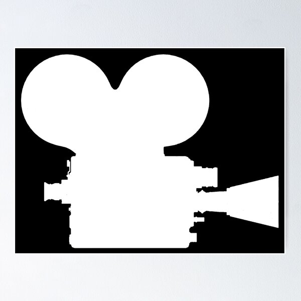 Item preview, Old Movie Camera - white silhouette - vintage movie maker camera designed and sold by PeterADesign.
