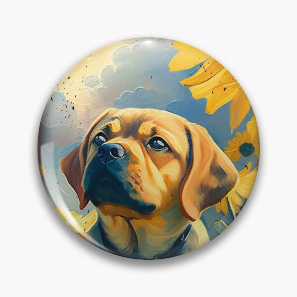 Item preview, Puggle Sunflower Painting Adorable Dog designed and sold by rafaeltto.