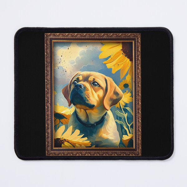 Item preview, Puggle Sunflower Painting Adorable Dog designed and sold by rafaeltto.