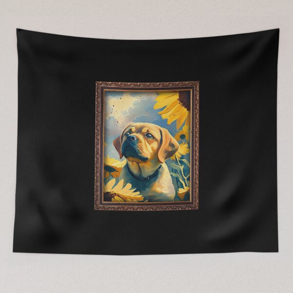 Item preview, Puggle Sunflower Painting Adorable Dog designed and sold by rafaeltto.